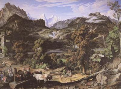 Joseph Anton Koch Seiss Landscape (Berner Oberland) (mk09) oil painting image